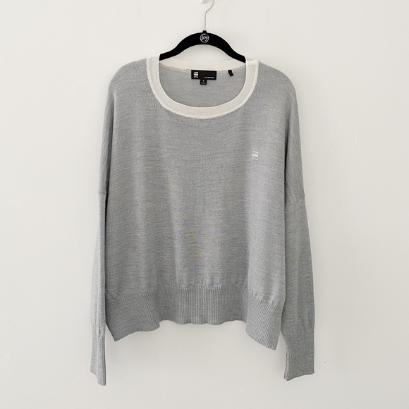 G-Star Raw Core Knitted Wool Sweater in Grey Heather - Picture 6 of 9